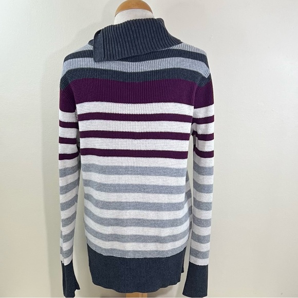 Eddie Bauer Women's Cowl Neck Stripes Sweater - Picture 9 of 11